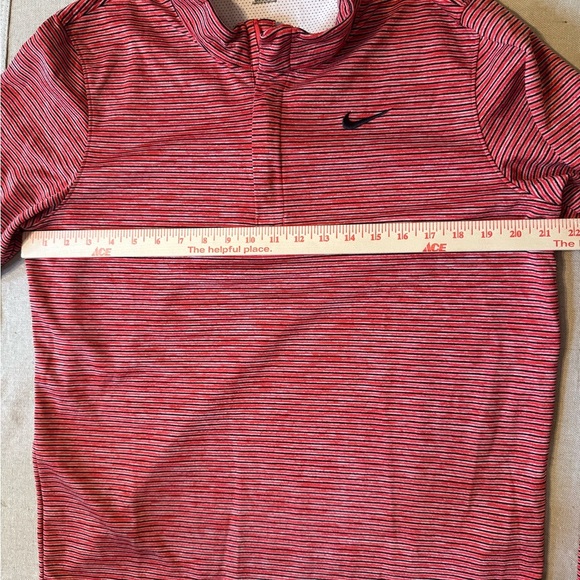 Nike Red Striped Long Sleeve Quarter zip - Picture 5 of 8